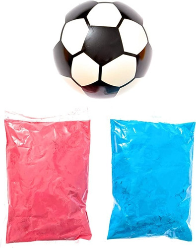 Polvo De Color Azul Y Rosa + Balón Para Revelación De Género