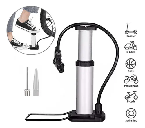 Inflador De Pie Bomba Aire Moto Bicicleta Llantas Mini