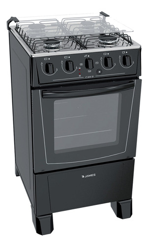 Cocina Combinada James C-205 B Negra Horno Electrico Fama