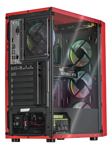 Xtreme PC Gaming GeForce RTX 3050 Core I3 12100F 16GB SSD 500GB WIFI Red