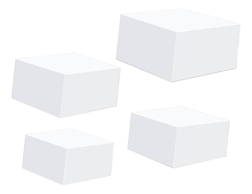 4x Acrílico Display Riser Caixa Comida Riser Branco M