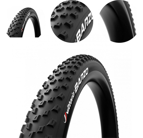 Pneu 29x2.1 Vittoria Barzo Rigid Arame Preto Mtb Performance