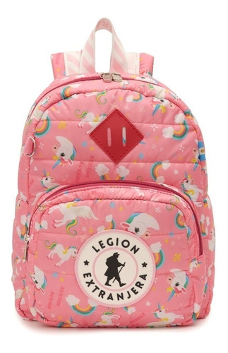 Mochila escolar Legion Extranjera Maggie color rosa diseño unicornios 9L