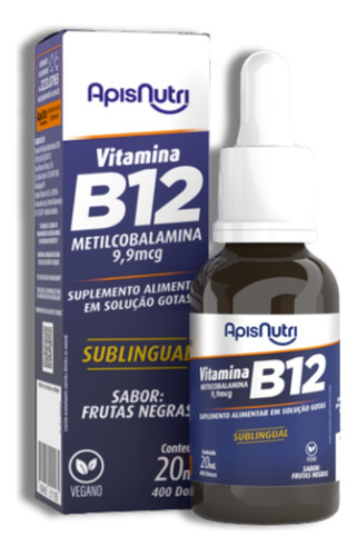Suplemento Natural Vitamina B12 Sublingual Em Gotas 20ml