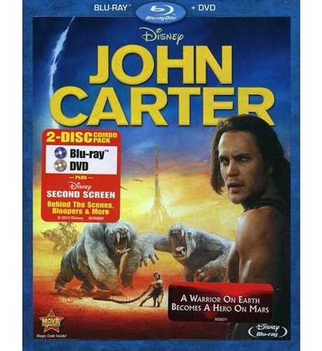 John Carter Entre Dos Mundos Pelicula Blu Ray + Dvd Original