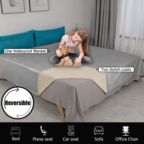 Manta De Cama Para Mascotas, Impermeable, Reversible, De Ter
