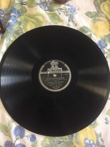 Disco De Pasta Odeon 3770 Alfredo De Angelis Tango 78 Rpm (Usado)