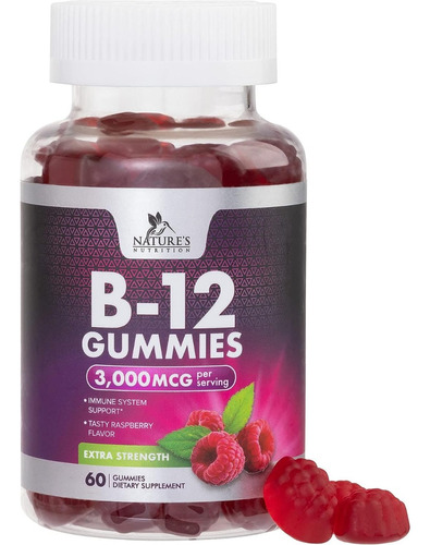 Nature's Nutrition | Vitamin B12 | 3000mcg | 60 Gummies