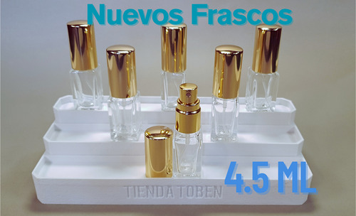 Vaporizador Vidrio Decant Muestra Perfume Frasco 5 Ml X50 Un Dorado