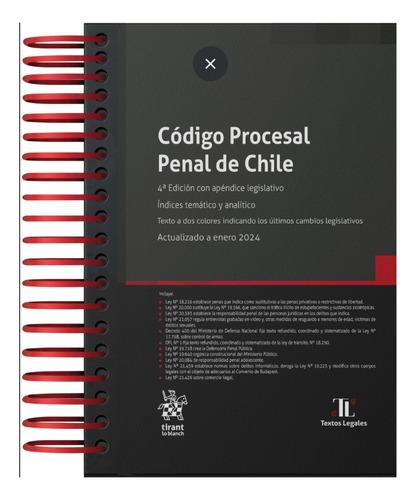 Código Procesal Penal De Chile 2024 Tirant Lo Blanch