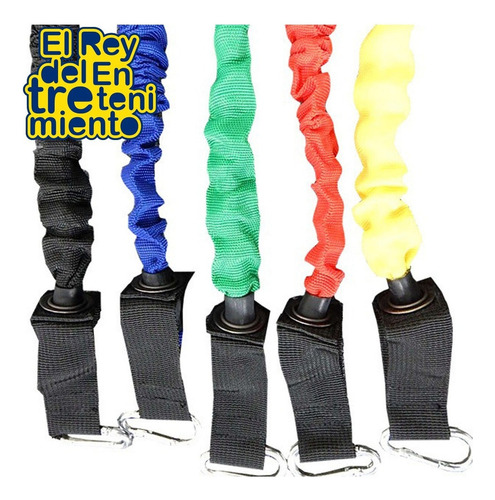 Set 5 Bandas Elásticas Forradas Resistencia + Bolso - El Rey