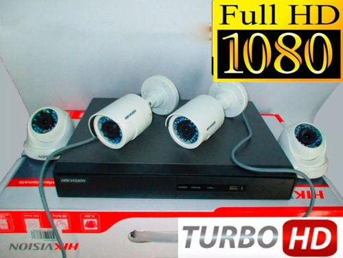 Kit 4 Camaras De Seguridad Hikvision Turbo Full Hd 1080p
