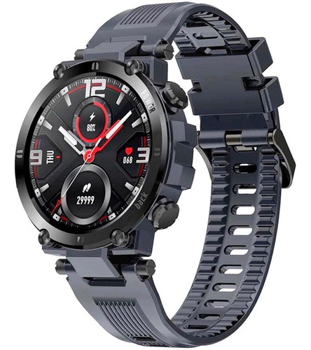 Relógio Smartwatch Masculino Militar Shock Cinza Bisel Preto