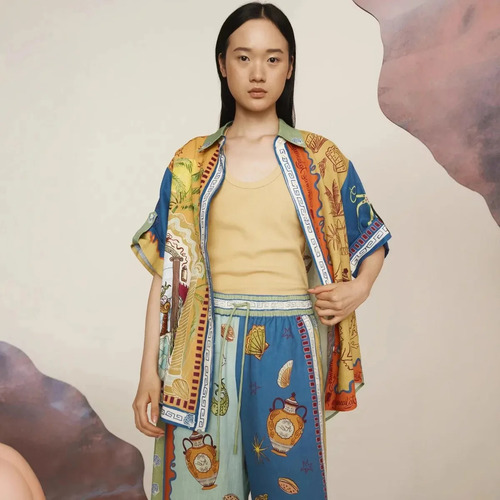 Traje Casual Casslin Con Estampado De Plantas Y Flores Para