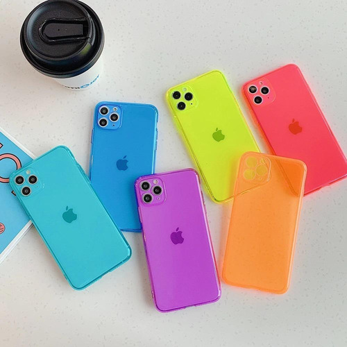Funda Protector iPhone Candy Neon Resistente Airbag Case 3d