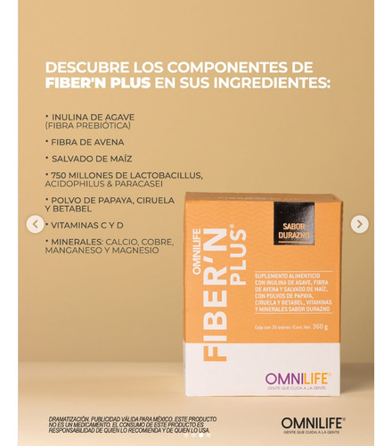 Bebida Fibra Omnilife Durazno Ideal Digestion Y Baja De Peso