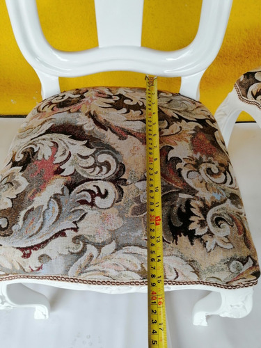 Imagen 10 de 10 de Silla Antigua Italy Vintage Poliuretano Jacquard Precio Xc/u