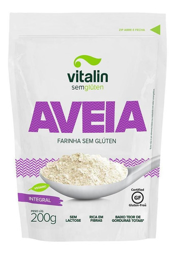 Aveia Farinha Integral Sem Glúten Vitalin 200g