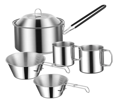 Juego De Ollas De Cocina Mango Portátil Plegable Para