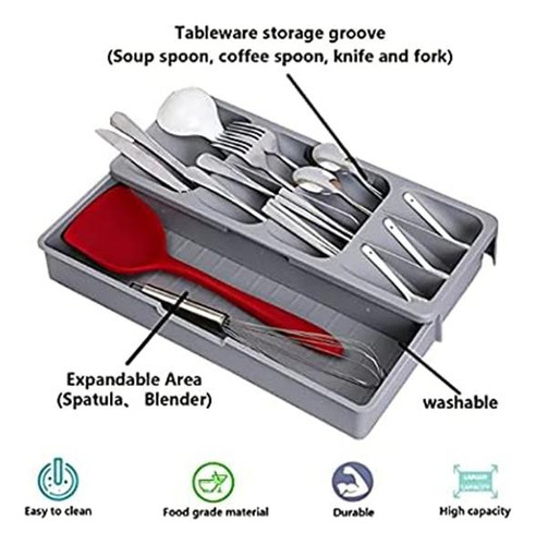 Bandeja De Organizador De Cubiertos De Cajón De Cocina, De Y
