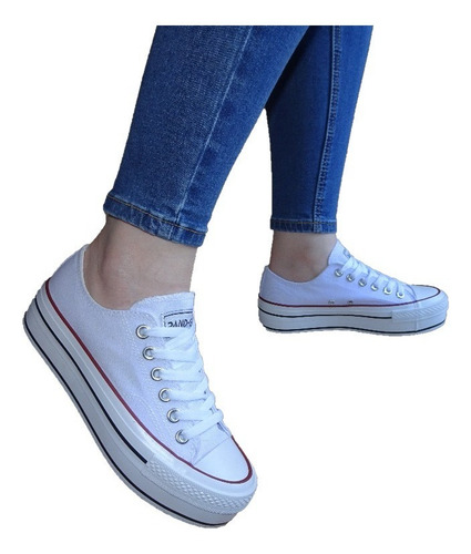 Imagen 2 de 7 de Zapatillas De Lona Mujer Con Plataforma