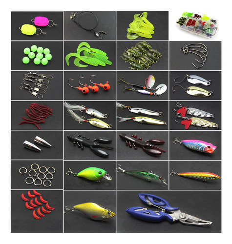 Kit De Acessórios De Pesca Hard Lures Com Popper Box Hard