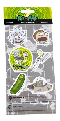 Imagen 1 de 4 de Pack X3 Stickers - Adult Swim - Rick And Morty