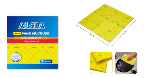Paño Multiuso Ultra Absorbente X3 Amarillo