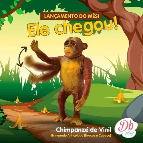 Macaco Chimpanzé Boneco De Vinil Preto Macio 25 Cm Planeta dos macacos  Db-Play PRETO