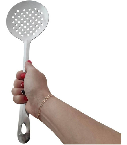 Imagem 7 de 7 de Espumadeira Fritura Aço Inox Suprema 32,5cm Cozinha Brinox
