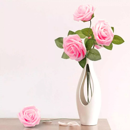 50pcs Rosa Artificiales Decoración Fiesta De Boda Flor 8 Cm