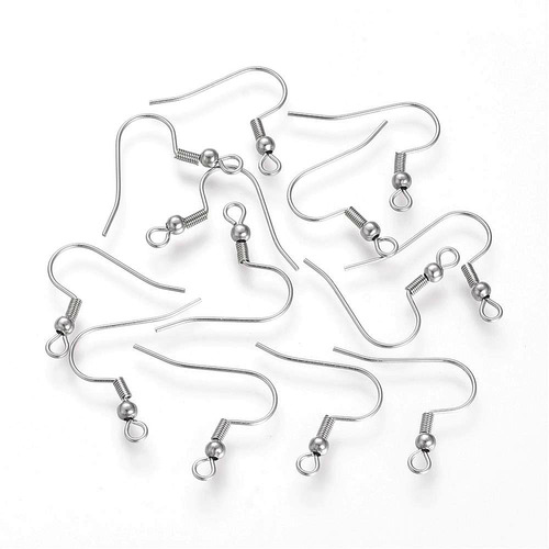 100 Ganchos Para Aretes De Acero Inoxidable