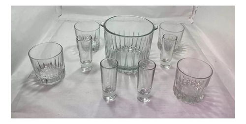 Set De Bar Marca Crisa 9 Piezas De Cristal Transparente