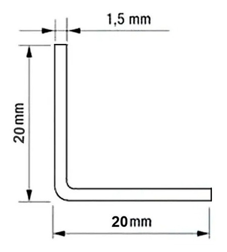Imagem 3 de 7 de 5 Cantoneiras L Pvc Branca 20 X 20 X 1,5mm X 2,95m Perfimax