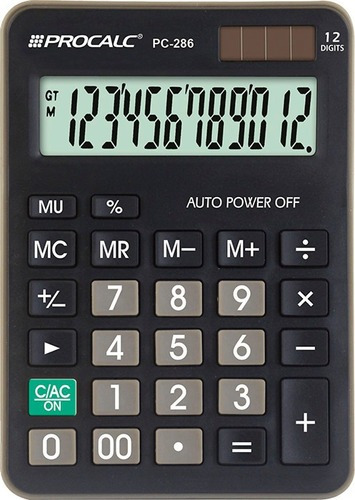 Calculadora De Mesa Pc286 - Procalc Cor Preto