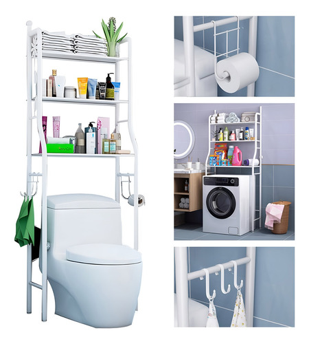 Organizador De Baño Toallero Mueble Estante Multiusos Ducha.