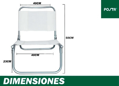 Imagen 3 de 8 de Reposera Silla Playera Posta Plegable Caño 3/4 Playa Camping