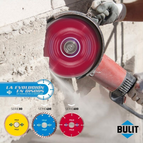 Disco Diamantado Bulit Para Amoladora S600 - Continuo 180mm Color Rojo