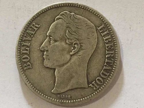 Moneda De 5 Bolívares De Plata 1935