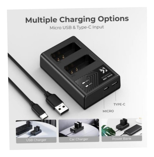 Cargador Doble Usb + Bate K&f Concept Lp-e10 Para Canon