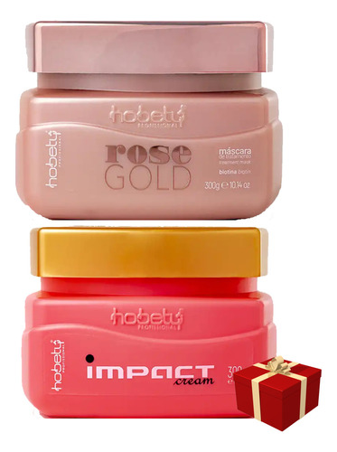 Hobety Máscara Impact 300g + Máscara Rose Gold 300g Hobety