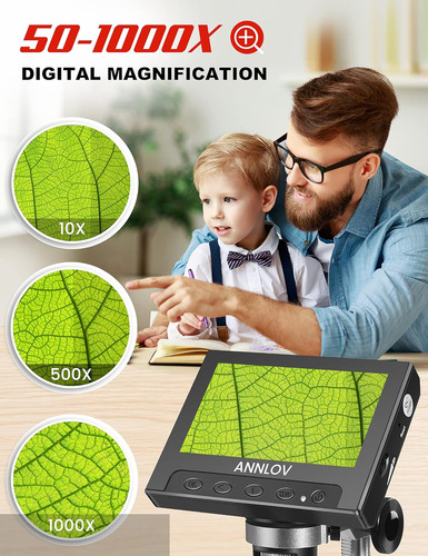 Microscopio Digital Manual 109cm Con Aumento 50x-1000x