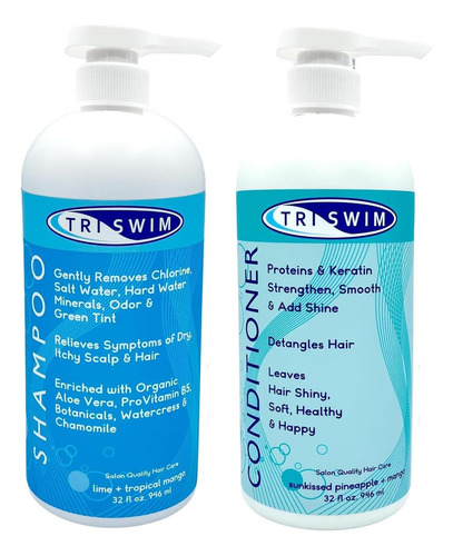 Pacote De Cuidados Capilares Triswim Com Shampoo E Condicion