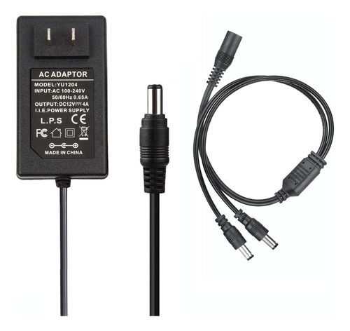 Coolm Adaptador De Corriente 12v 4a Ac 100-240v A Dc 12v 400