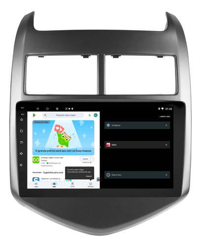 Central Multimídia Sonic 2012 13 2014 Android 14 Carplay 9p