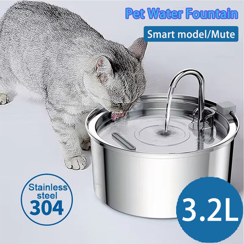 Fuente De Agua Inteligente De Acero Inoxidable Para Gatos