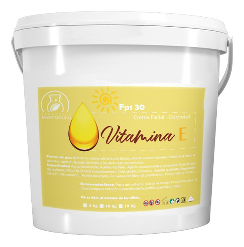  Crema De Vitamina E Con Filtro Solar 30 Fps (10 Kilos)