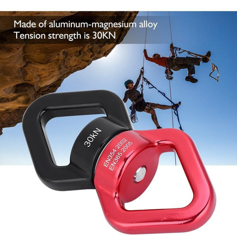 Rojo y Negro HGY 30 kN Escalada Yoga Giratorio Seguridad de rotaci/ón del Dispositivo multifunci/ón rotador Conector