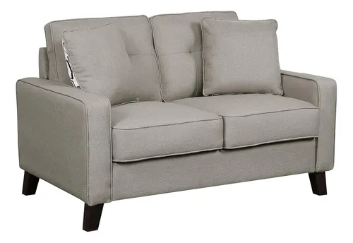 Modern Collection - Sofá Biplaza Tapizado De Lino Con Patas