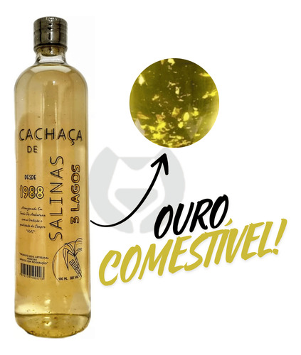 Cachaça Com Ouro Comestível Salinas 900ml